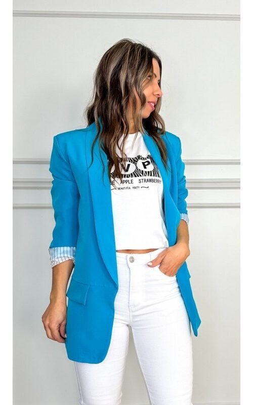 Blazer con Forro de Rayas