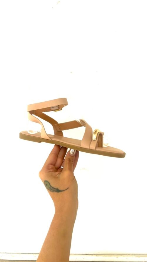 Sandalias Rosa Palo Cierre Tobillo