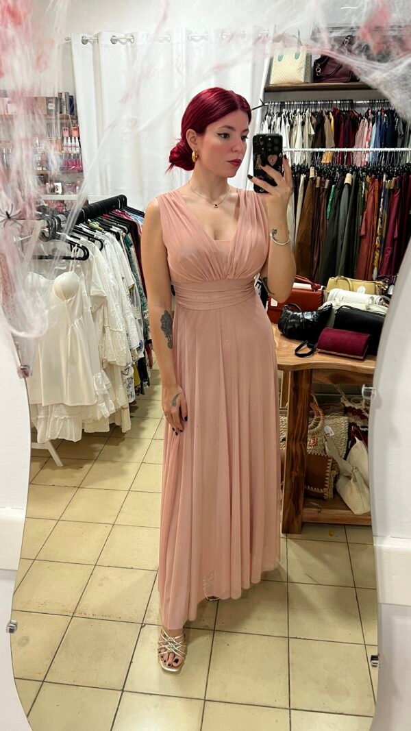 Vestido de Tul Tirantes Anchos Escote V