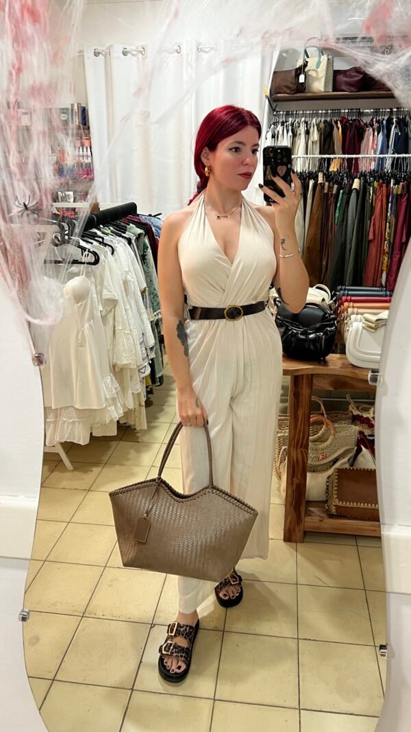 Mono Atado al Cuello Cinto Polipiel