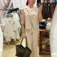 Conjunto de Pantalón y Blusa con Botones