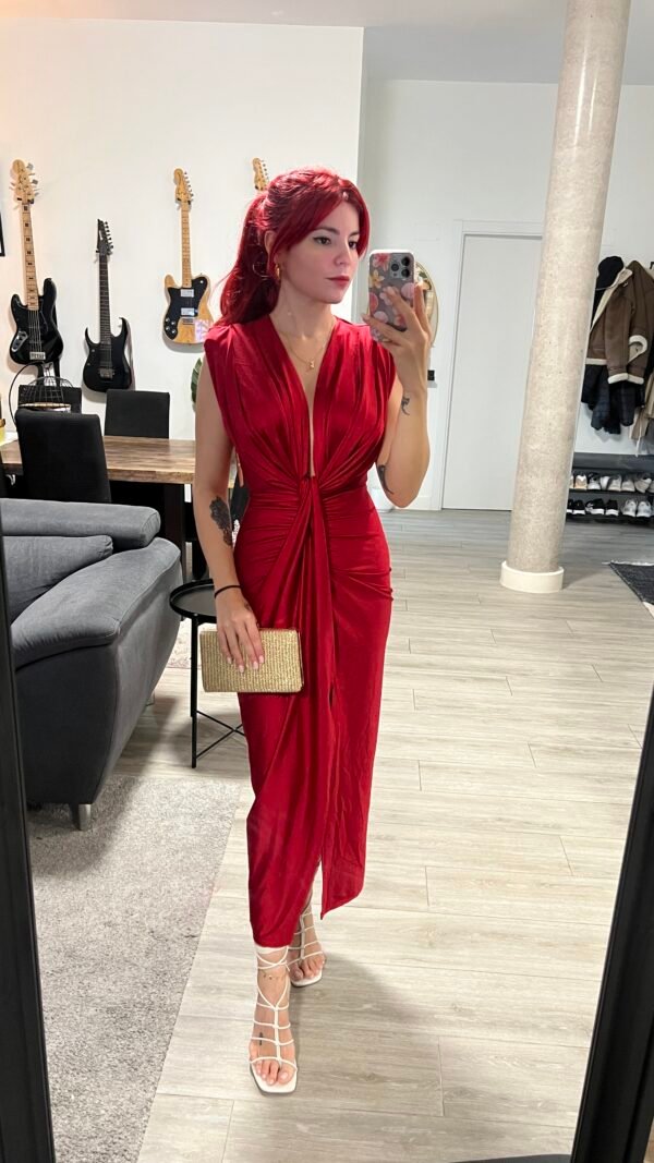 Vestido Fruncido en el Escote