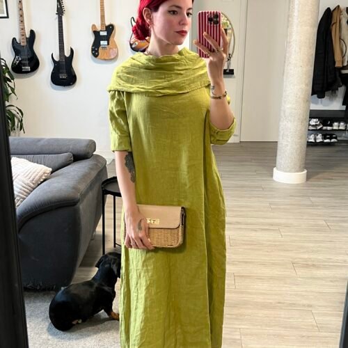 Vestido Manga 3/4 Cuello Barco