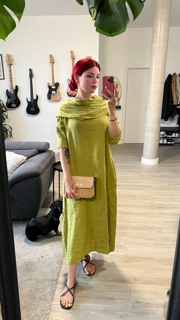 Vestido Manga 3/4 Cuello Barco