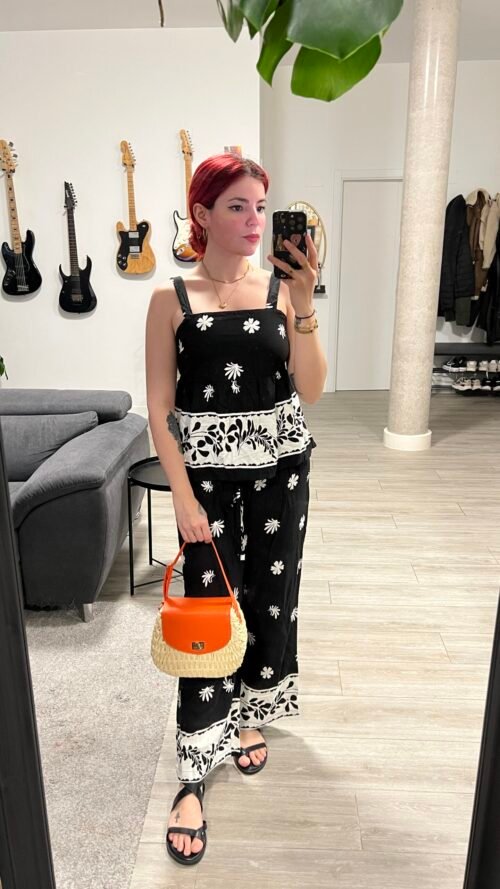 Conjunto Pantalón con Blusa de Tirantes Cenefa