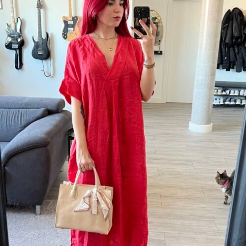 Vestido Largo Cuello V y Tachones