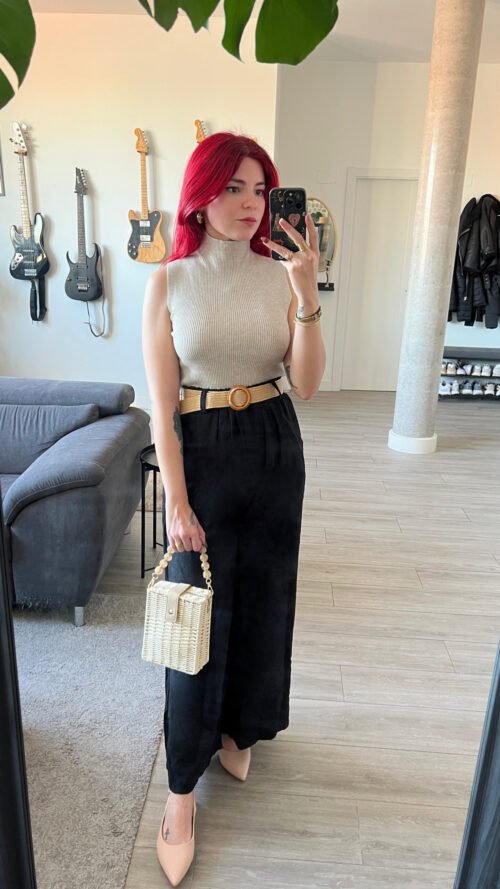 Pantalón Ancho Cinto Rafia