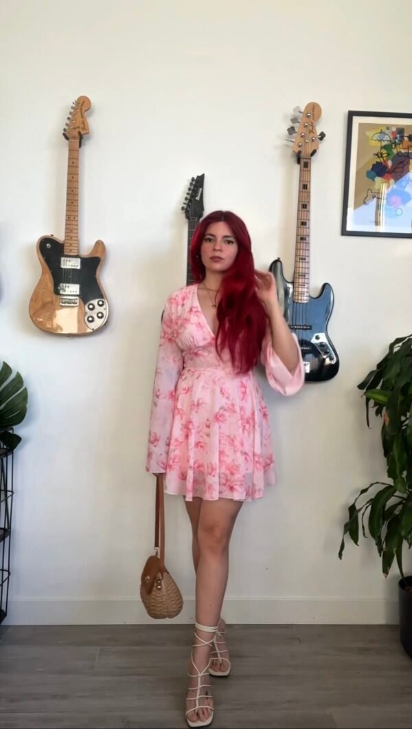 Vestido Estampado Mangas Campanas