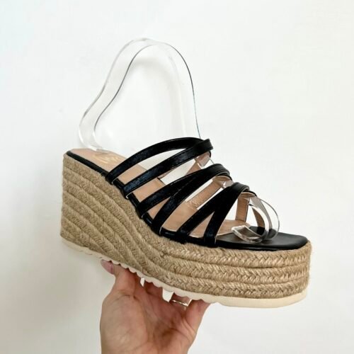 Plataformas Descalzadas Tiras Negras