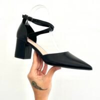 Tacón Cuadrado Puntifinos Negros