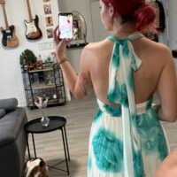 Vestido Cuello V Plisado