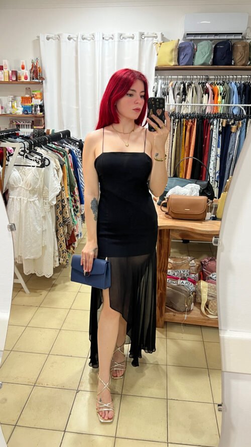 Vestido Lencero con Transparencias ZARA