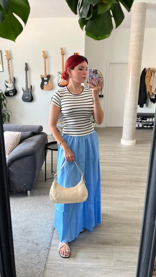 Saya con Bolsillos Elástico Cintura