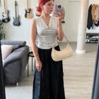 Saya con Bolsillos Elástico Cintura