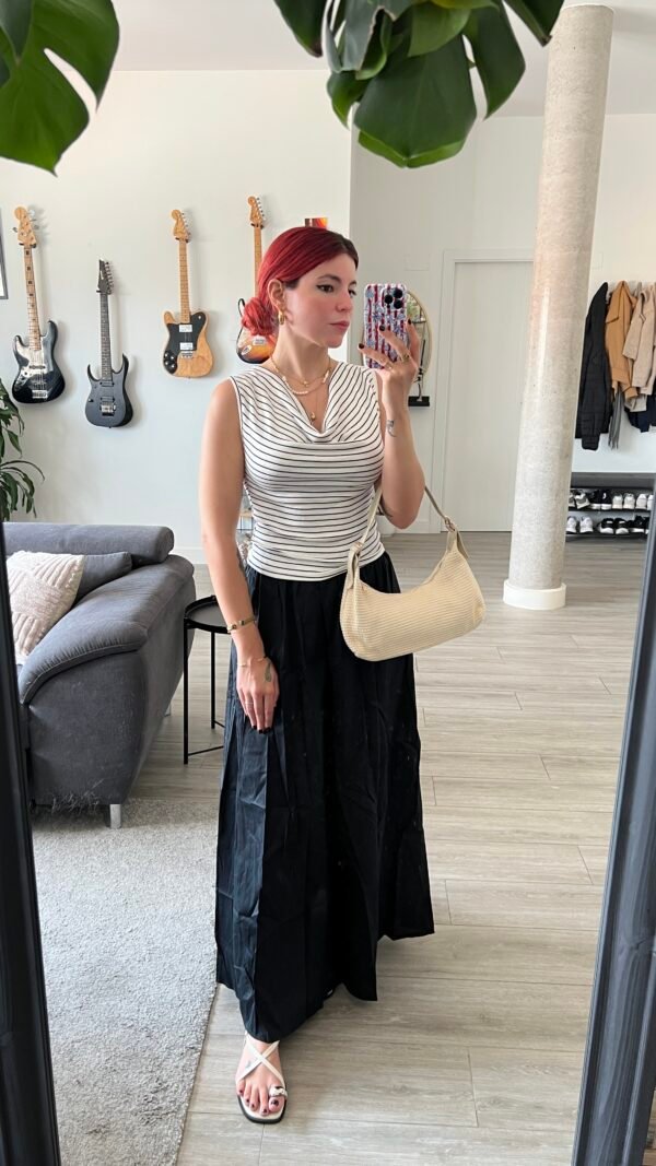 Saya con Bolsillos Elástico Cintura