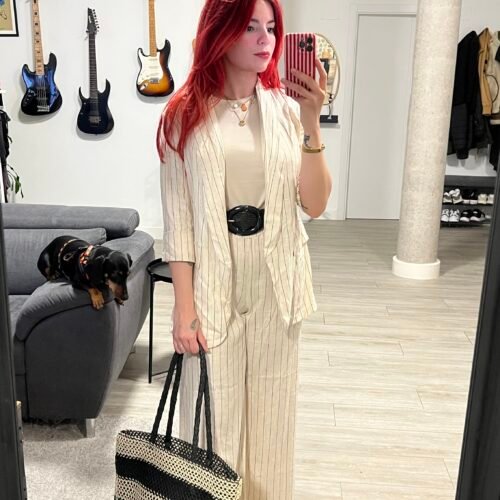 Blazer Rayas sin Botones