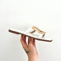 Sandalias Blancas Hebilla Dorada