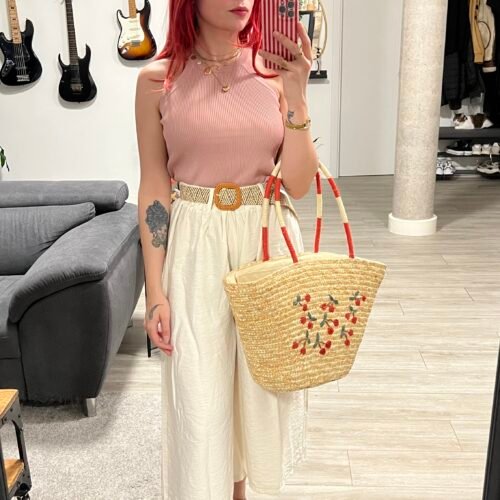 Pantalón Culotte Cinto de Rafia