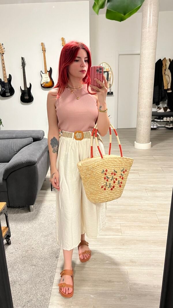 Pantalón Culotte Cinto de Rafia