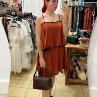 Vestido de Tirantes Color Entero con Vivos