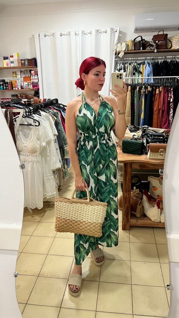 Mono Espalda Afuera Estampado Hojas