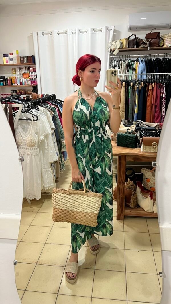 Mono Espalda Afuera Estampado Hojas