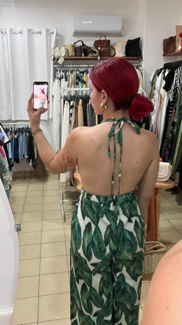 Mono Espalda Afuera Estampado Hojas