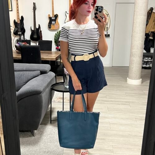 Short con Cinto de Rafia