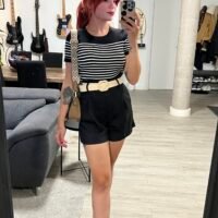 Short con Cinto de Rafia