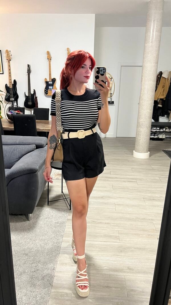 Short con Cinto de Rafia