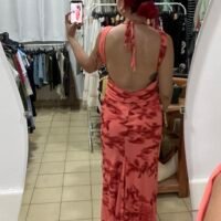 Vestido Escote Drapeado Estampado Floral