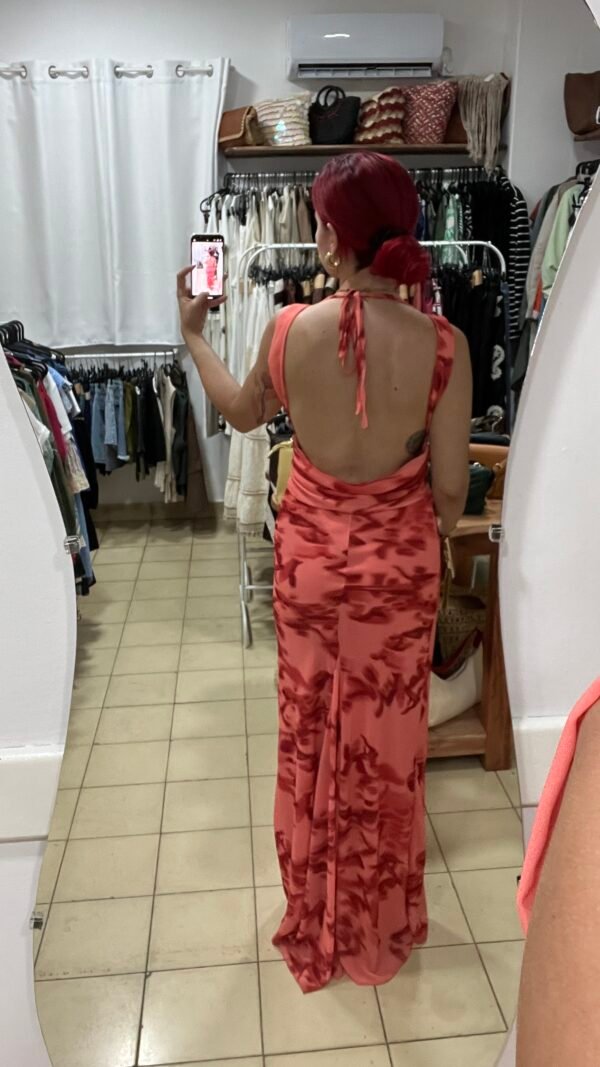 Vestido Escote Drapeado Estampado Floral