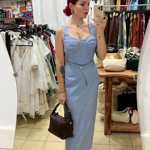 Conjunto Saya y Top Color Mezclilla