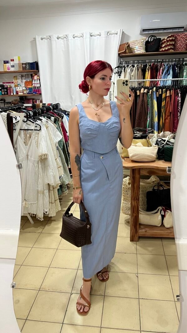 Conjunto Saya y Top Color Mezclilla