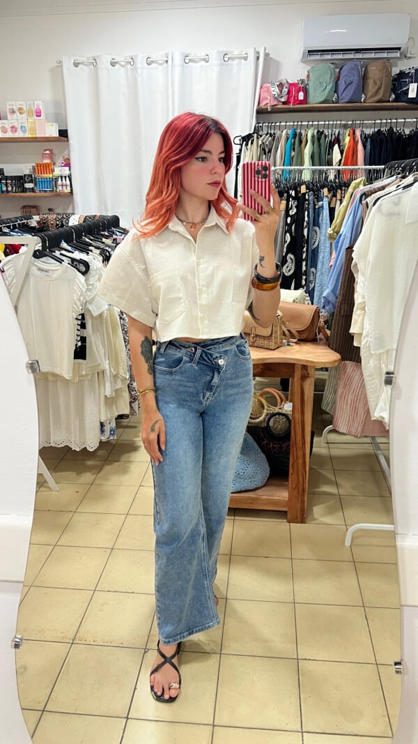 Jean Wide Leg Cierre Cruzado