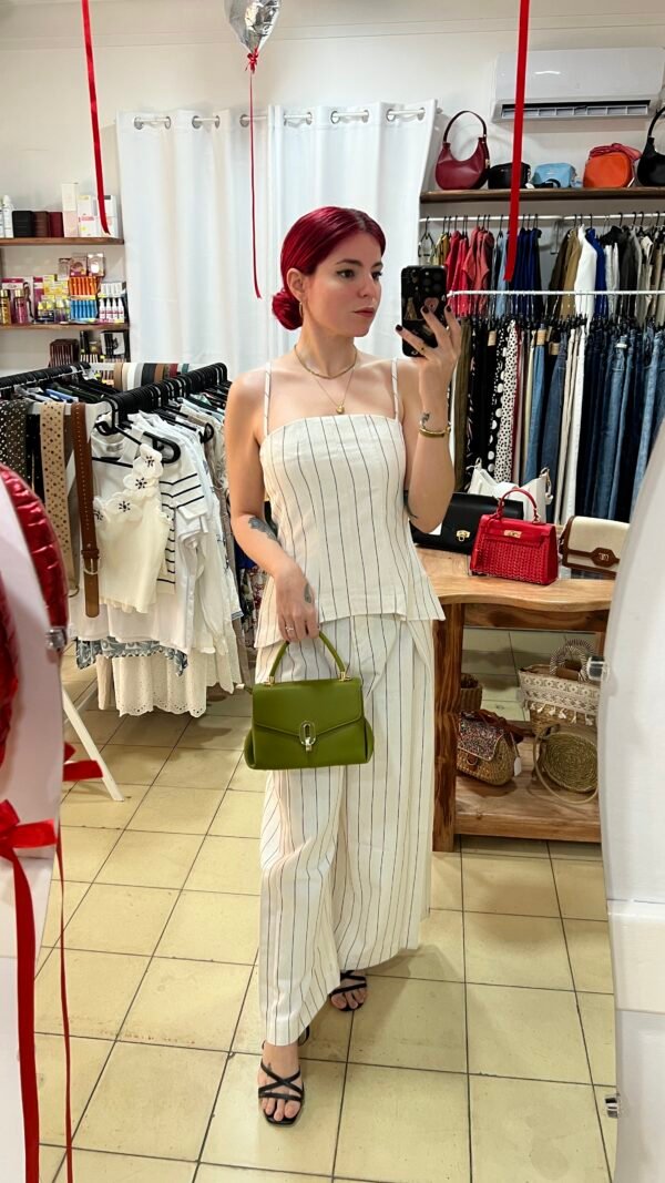 Conjunto Pantalón y Blusa de Rayas