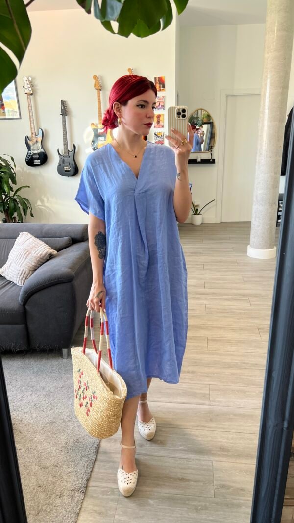 Vestido con Pliegue Delante