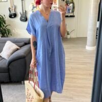 Vestido con Pliegue Delante