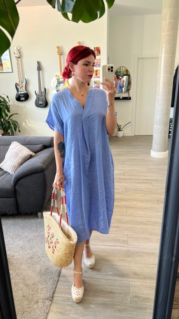 Vestido con Pliegue Delante