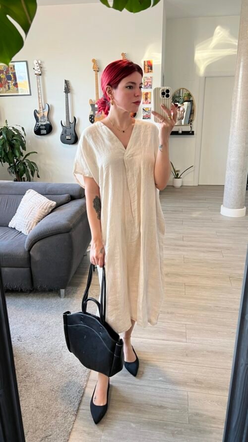 Vestido con Pliegue Delante