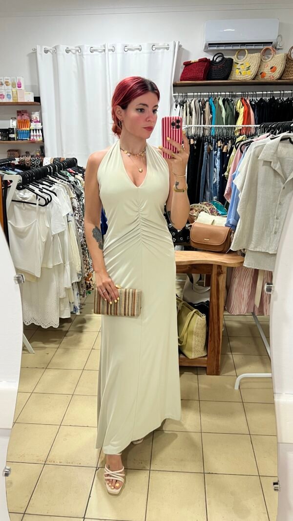 Vestido Drapeado Espalda Afuera ZARA