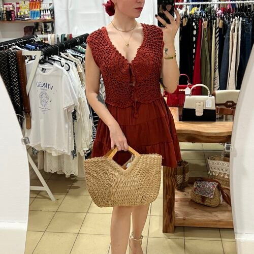 Vestido Tejido Terracota