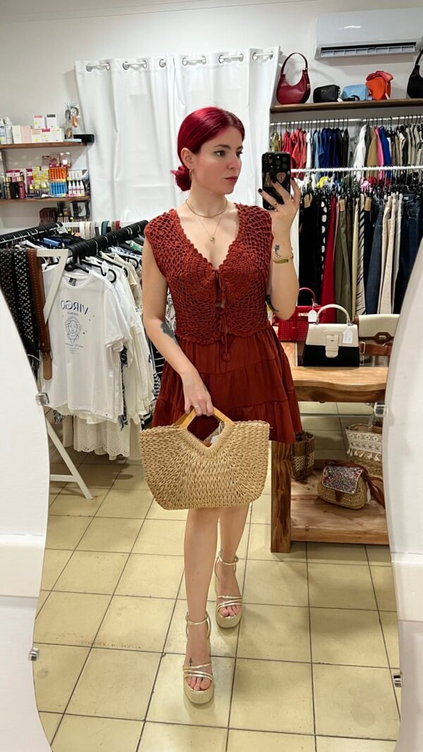 Vestido Tejido Terracota