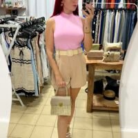 Short con Cinto de Rafia