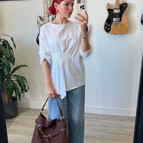 IMG_9092 Blusa Manga Larga con Detalle Alforzas