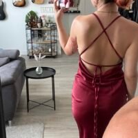 Vestido Satinado Escote Drapeado