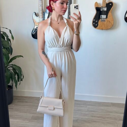 Mono de Vestir Beige Espalda Afuera