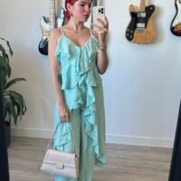 Conjunto Pantalón y Blusa Tirantes con Vuelos