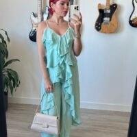 Conjunto Pantalón y Blusa Tirantes con Vuelos