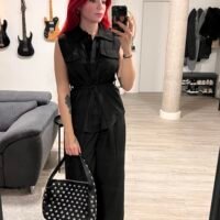 Conjunto Pantalón y Blusa Chaleco Larga